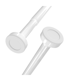 Karnisz Drążek Rozporowy Teleskopowy Stal bez Wiercenia 70–120 cm Biały