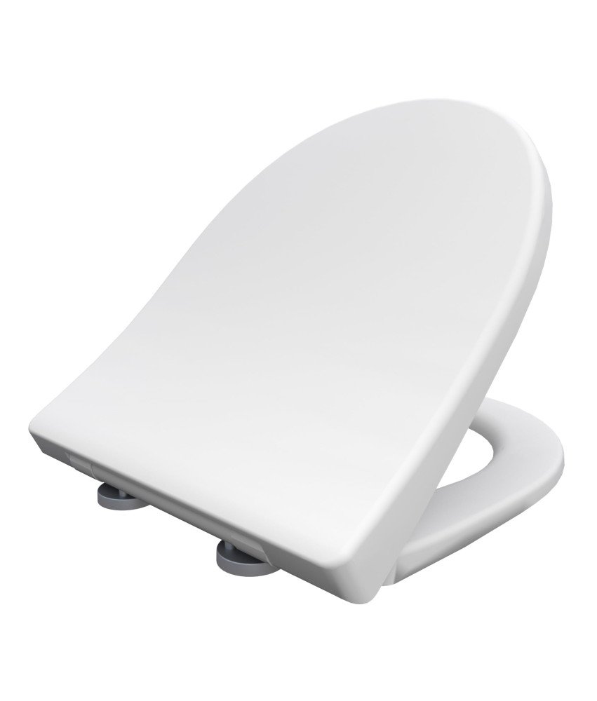 Bemis D-oblika WC deska Počasi spuščajoča Univerzalna Tiha Bela