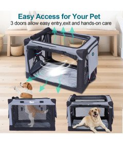 Torba Transportowa M dla Psów Składana z 3 Wejściami Wodoodporna 66x46x46cm