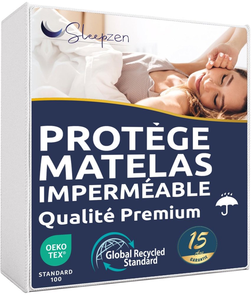 SLEEPZEN White 80x200cm Certified Cotton Mattress Protector