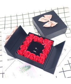 Donboly Szkatułka na Biżuterię Czarna z Różami Przenośna Pomysł na Prezent