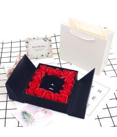 Donboly Szkatułka na Biżuterię Czarna z Różami Przenośna Pomysł na Prezent