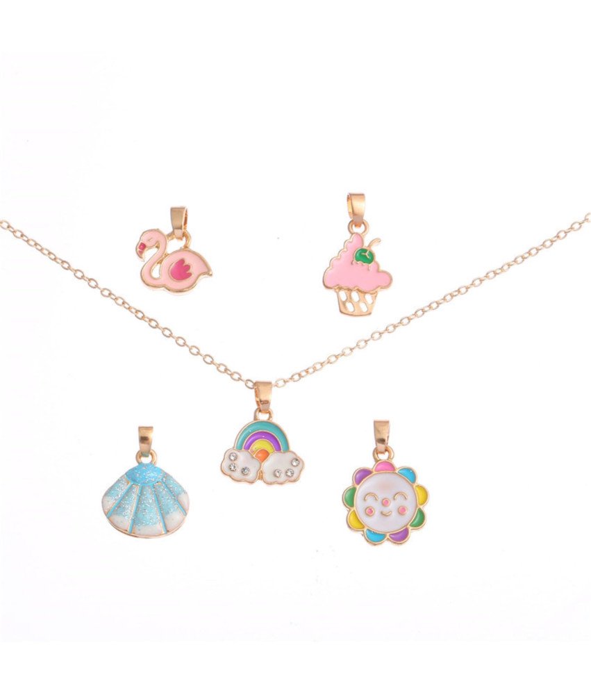 Naszyjnik Wisiorek  Damski Srebro 925 Motyl Tęcza Prezent 5 Zawieszek