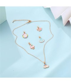 Naszyjnik Wisiorek  Damski Srebro 925 Motyl Tęcza Prezent 5 Zawieszek