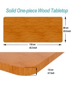 ERGOMAKER Enojna plošča za pisalno mizo DIY 110x60x1,8 cm Češnjev les