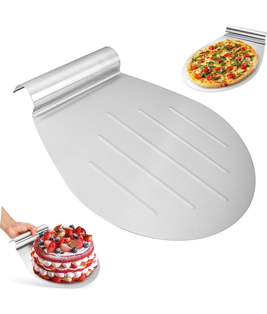 TULEBOLIAN Łopata do Pizzy ze Stali Nierdzewnej 34x28 cm Tacka z Uchwytem