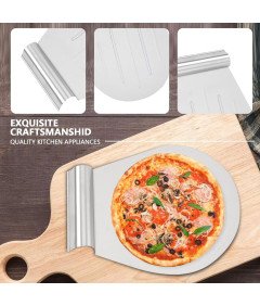 TULEBOLIAN Łopata do Pizzy ze Stali Nierdzewnej 34x28 cm Tacka z Uchwytem