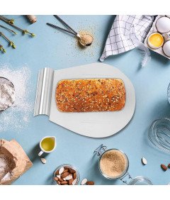 TULEBOLIAN Łopata do Pizzy ze Stali Nierdzewnej 34x28 cm Tacka z Uchwytem