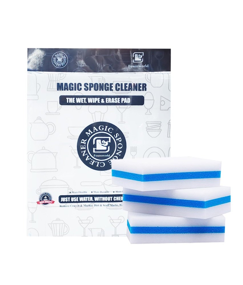 Foamworld Magiczne Gąbki Melaminowe do Trudnych Zabrudzeń 50 Sztuk 11x7x3cm