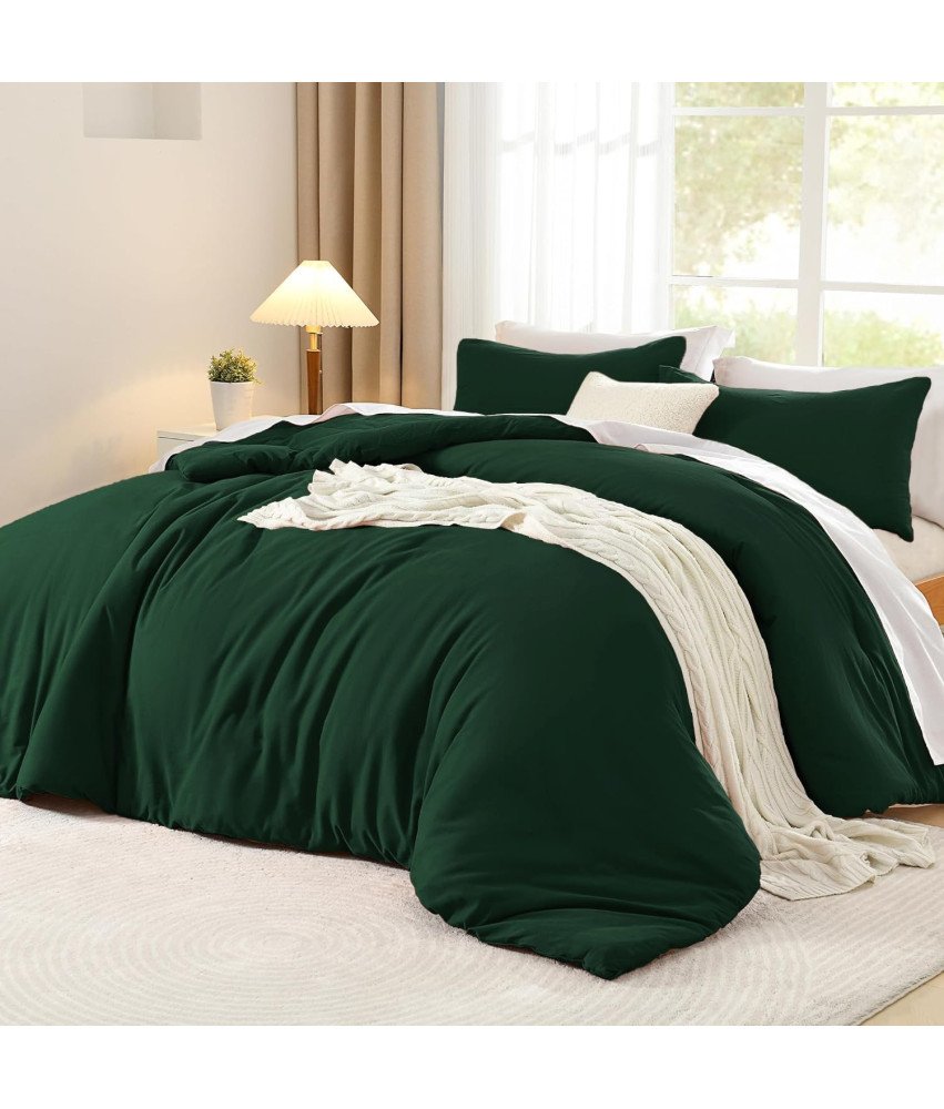 Komplet posteljnine Prevleke Odeja 135x200 in Vzglavnik 80x80 cm Temno zelena