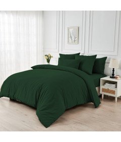 Komplet posteljnine Prevleke Odeja 135x200 in Vzglavnik 80x80 cm Temno zelena