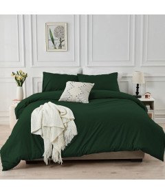 Komplet posteljnine Prevleke Odeja 135x200 in Vzglavnik 80x80 cm Temno zelena