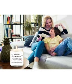 Dišeča sveča sivka iz naravnega voska darilo za prijatelja