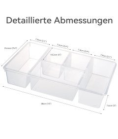 Zestaw Organizerów do Lodówki 3 sztuki Przezroczyste Pojemniki 38 x 24,5 cm