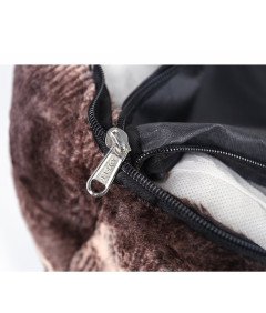 Legowisko dla Psa 76x56x17,5 cm Pluszowe z Pokrowcem i Zabawką Brązowe