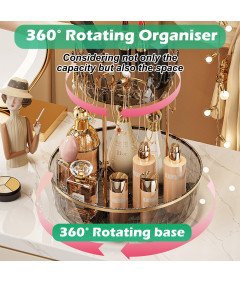 Zouboto Vrtljivi Organizator Kozmetike 2 Nivoja 360° Zlat 30,5 x 26 cm