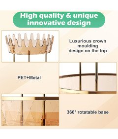 Zouboto Vrtljivi Organizator Kozmetike 2 Nivoja 360° Zlat 30,5 x 26 cm