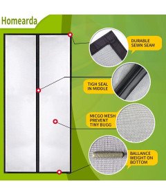 Homearda Magnetyczna Moskitiera na Drzwi Przeciw Owadom Wytrzymała 90x210cm