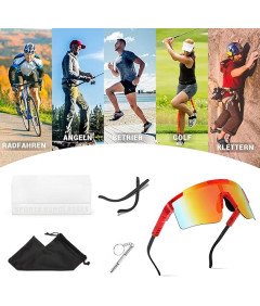 MARIDA Okulary Sportowe dla Mężczyzn Rowerowe UV400 Duże Soczewki