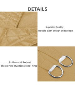 HOMPER Sončno jadro Senčilo za vrt 3x4 m Blokira 95% UV Rumeno