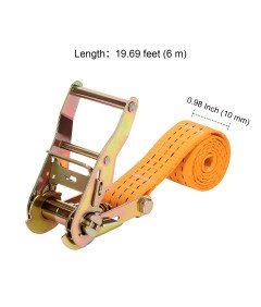 Set 10 pritrdilnih trakov z zaponko 6 m x 25 mm nosilnost 800 kg oranžni