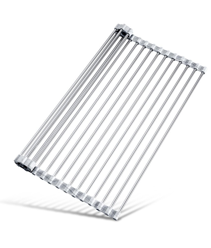 Składana Suszarka do Naczyń Odporna na Ciepło 32x45 cm Do 32 kg Srebrna
