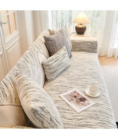 Prevleka za kavč iz ženilja, nedrseča, mehka, 90x240 cm, bela in črna