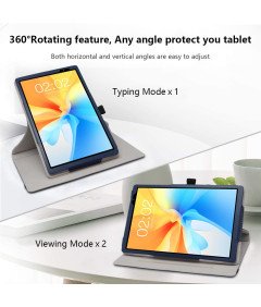 JRTAL Ovitek s poklopcem za tablični računalnik Teclast P25T 10" vrtljiv za 360° mornarsko moder