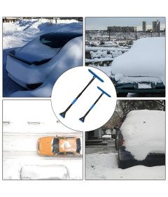 Strgalo in snežna krtača 3 v 1, vrtljiva 360°, teleskopska, modra