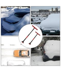 Strgalo za led Ščetka Vrtljiva 360° 3 v 1 Teleskopska Rdeča