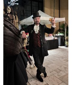 Strój Męski Wiktoriański z Żabotem Gotycki Frak Steampunk na Halloween XXL