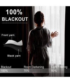 XWZO zatemnitvene dvoslojne zavese z obročki, 2 kosa, 260 x 140 cm, sive