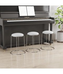 Krzesła Kuchenne Hokery Barowe Skóra PU Metalowe 4 Sztuki 31x31x47 cm Białe