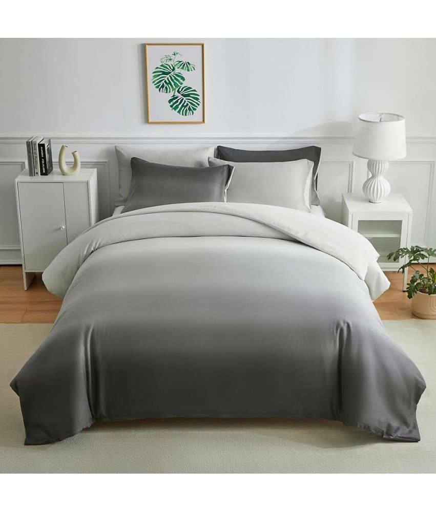 Komplet Pościeli Poszewki na Poduszki 2x 80x80cm na Kołdrę 135x200cm Szary