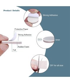 Filcowe Podkładki pod Meble Samoprzylepne Ochraniacze Podłogowe 258 Sztuk