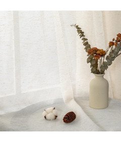 Zasłony na Przelotkach 2 Sztuki 245x140cm Półprzezroczyste Wygląd Lnu Białe