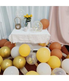 Zestaw 60 Balonów 30 cm Dekoracja na Urodziny i Imprezy Żółte i Białe