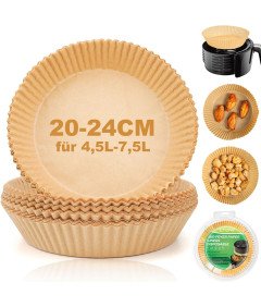 Ctizne Vložki za Air Fryer 200x Papir za Fritezo na Vroč Zrak 20–24 cm