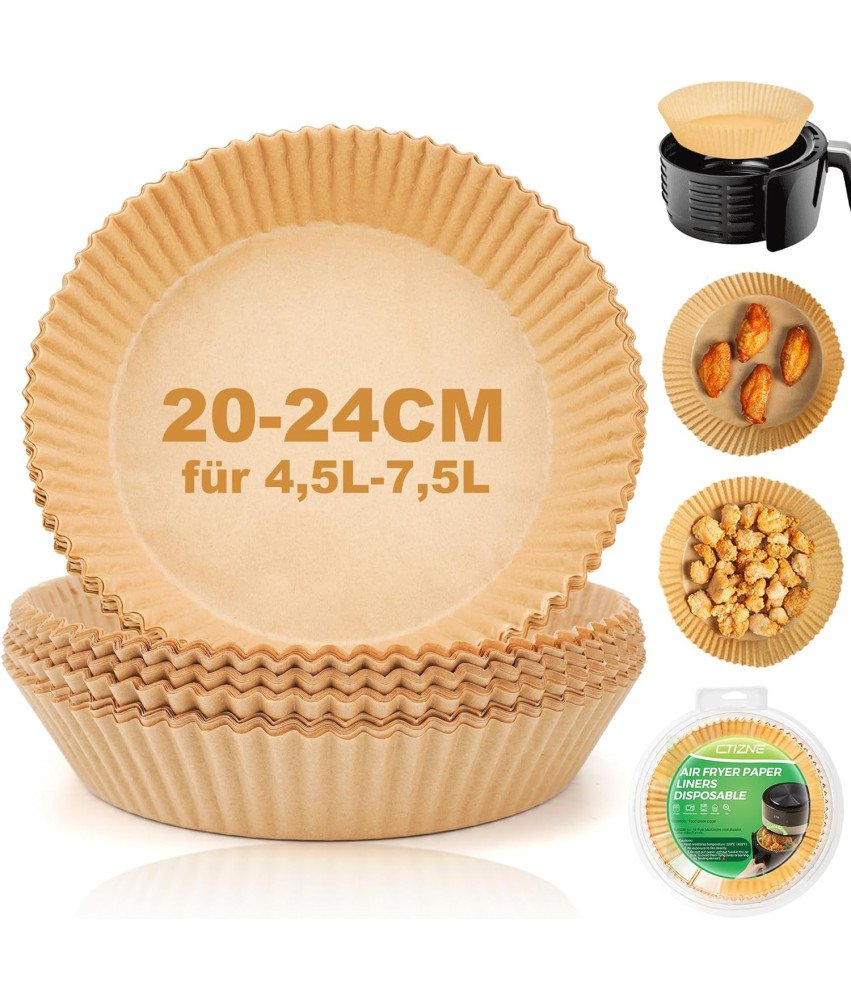 Ctizne Vložki za Air Fryer 200x Papir za Fritezo na Vroč Zrak 20–24 cm