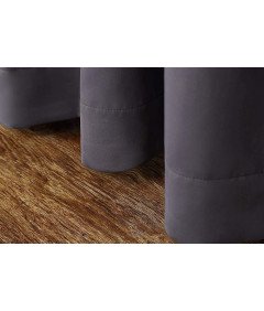 Zestaw 2 Zasłony Zaciemniające Termiczne z Przelotkami 245 x140 cm Szare