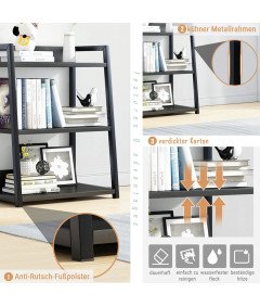 IOTXY Biała Półka na Książki 3 Poziomy Regał Szafka 50x30x69 cm Biały