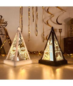 Latarnie Dekoracyjne Ramadan LED Mubarak EID 2 Sztuki Czarna Biała