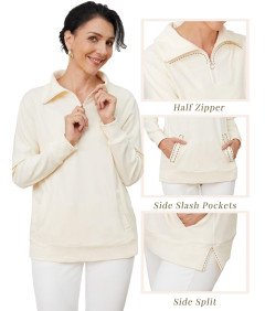 Ženska bluza Tapata z visokim ovratnikom in zadrgo XL