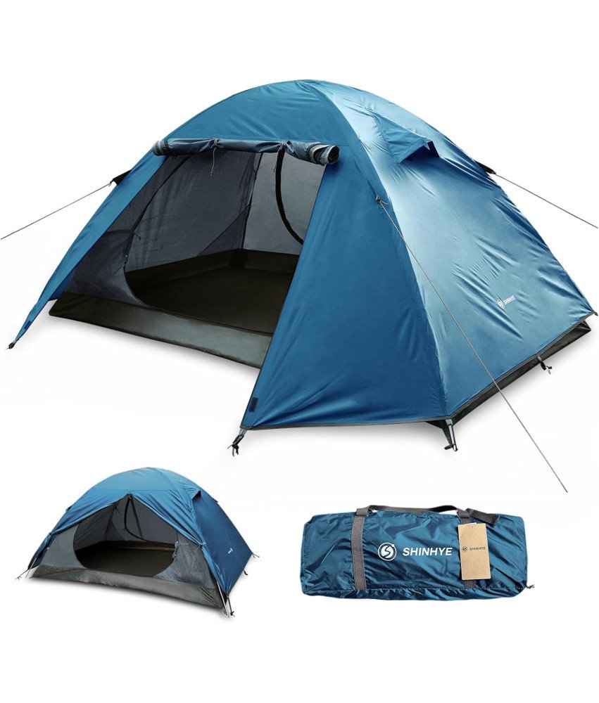 ShinHye Namiot Kempingowy 4 Osoby Wodoodporny Ultralekki Trekking Niebieski