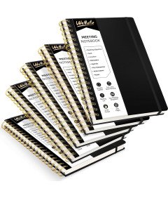 Zestaw Notesów Biurowych 5 Sztuk Konferencyjne 200 Stron 26x18 cm Czarne