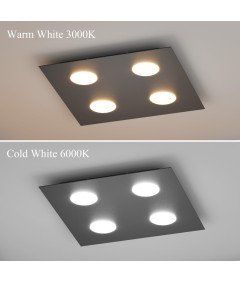 Klighten Lampa Sufitowa Nowoczesna Kwadratowa 4 Reflektory GX53 40x40 cm