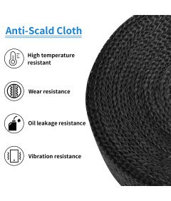 Orenge Taśma Termoizolacyjna Wydechowa 10  m do Motocykli Samochodów Czarna