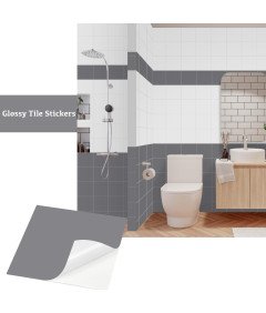 Samolepilne vinilne stenske ploščice vodoodporne 15 x 15 cm sive 24 kosov