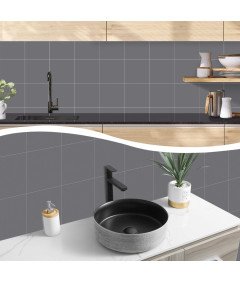 Samolepilne vinilne stenske ploščice vodoodporne 15 x 15 cm sive 24 kosov