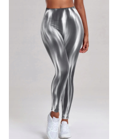 TAYOEA Športne gamaše z visokim pasom, brezšivne, sive, velikost M